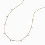 Gold-tone Stainless Steel Cubic Zirconia Confetti Chain Necklace,