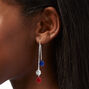 Red, White, &amp; Blue Fireball 2.5&quot; Drop Earrings,