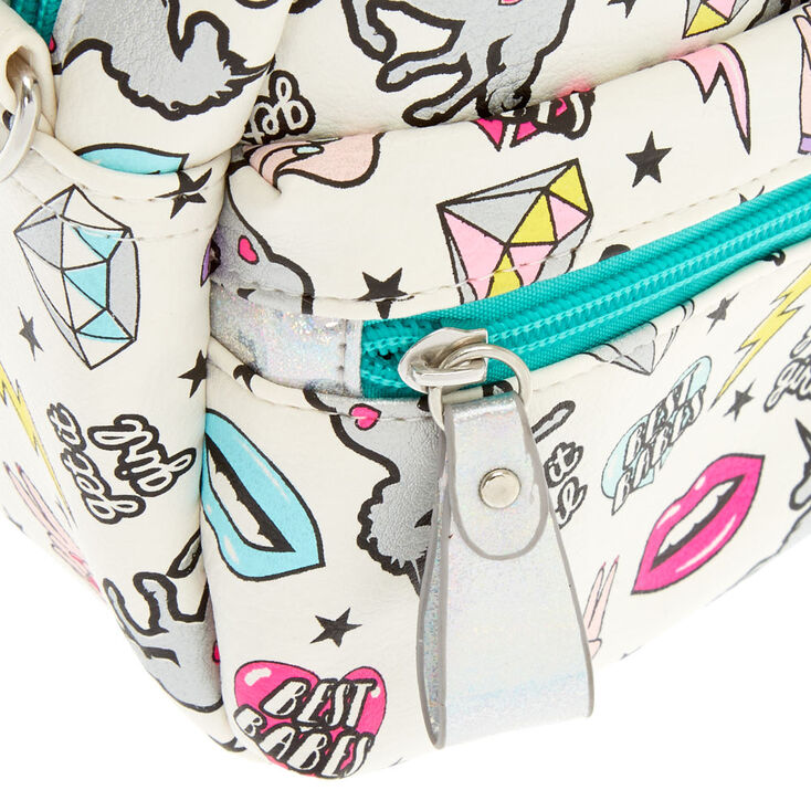 Unicorn Power Patches Mini Backpack Crossbody Bag,