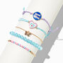 &quot;Good Vibes&quot; Beaded &amp; Adjustable Mood Bracelet Set - 5 Pack,
