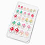 Rainbow Flame Stiletto Press On Vegan Faux Nail Set -  24 Pack,