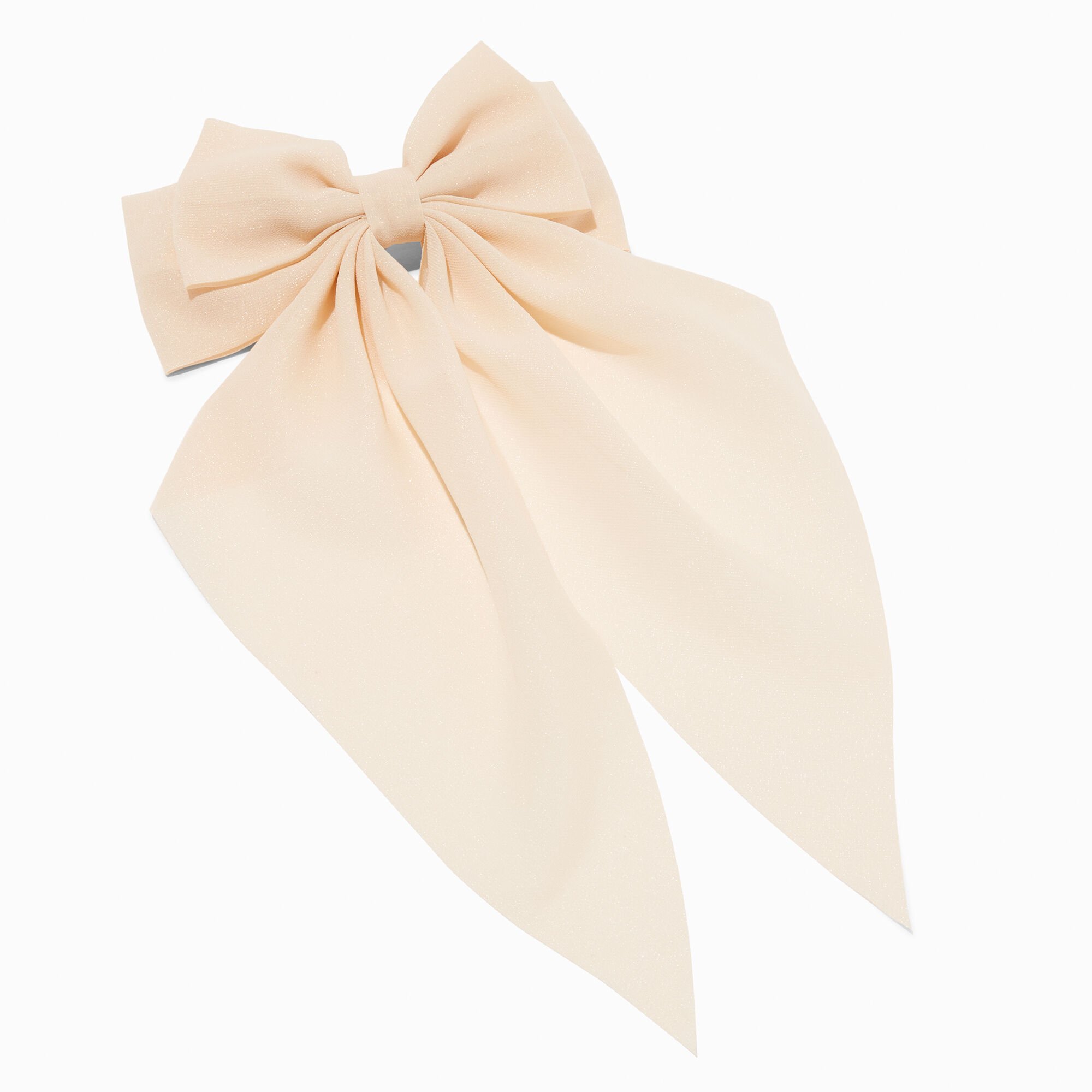 View Claires Bow Long Tail Barrette Hair Clip Ivory information