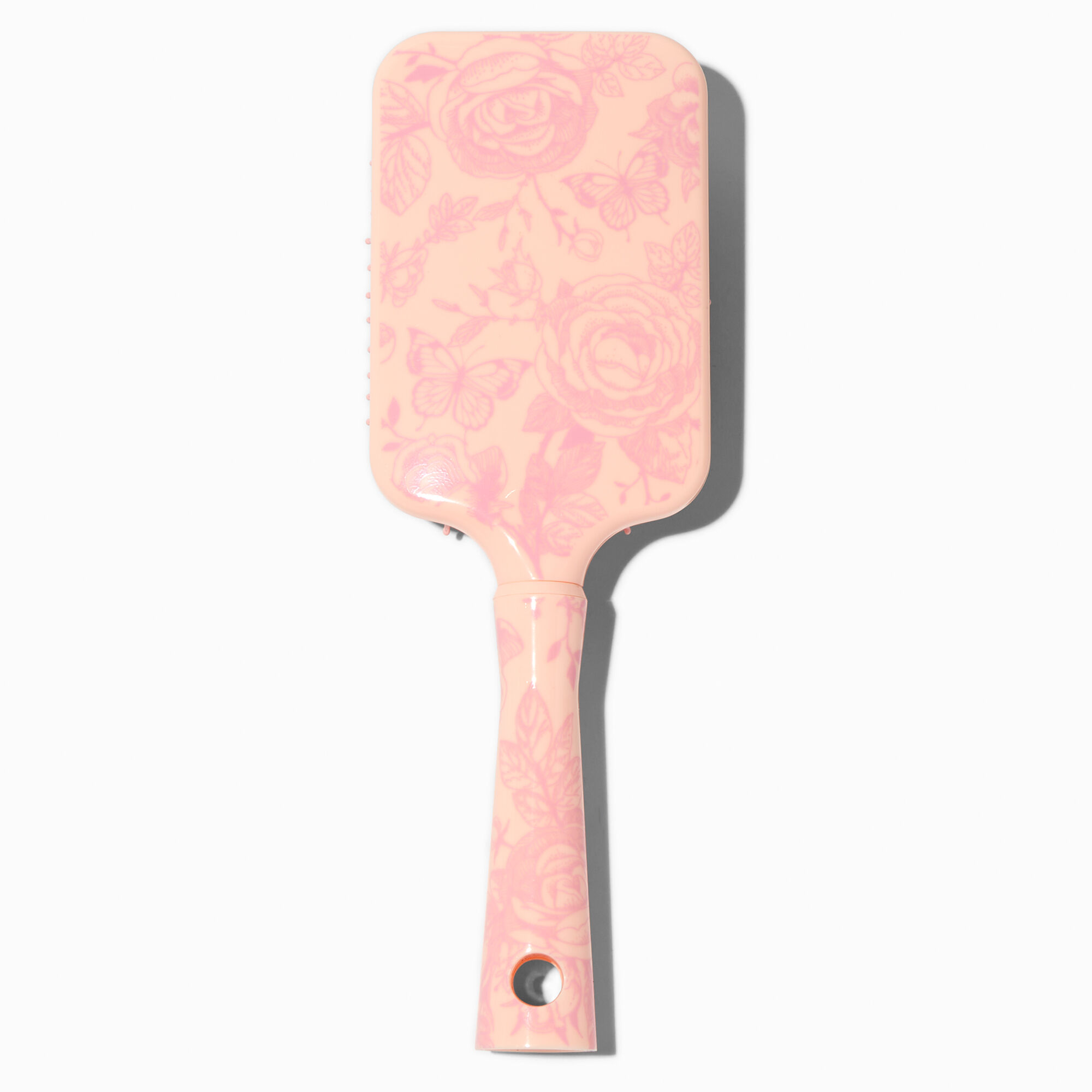 View Claires Floral Paddle Hair Brush Pink information