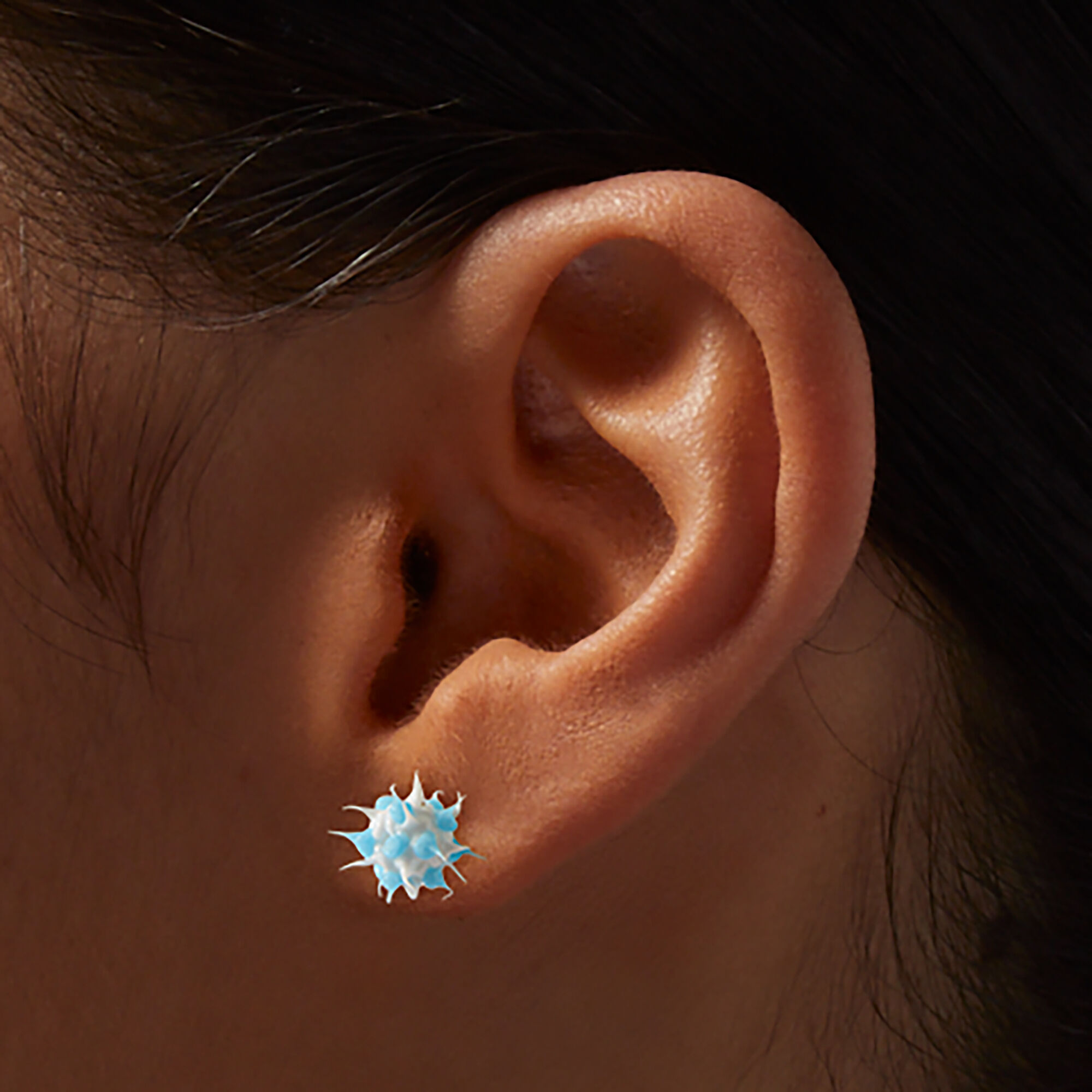Light Blue Rave Spike Burst Stud Earrings,