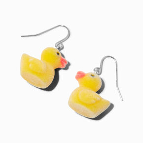 Fuzzy Rubber Duck 0.5&quot; Drop Earrings,