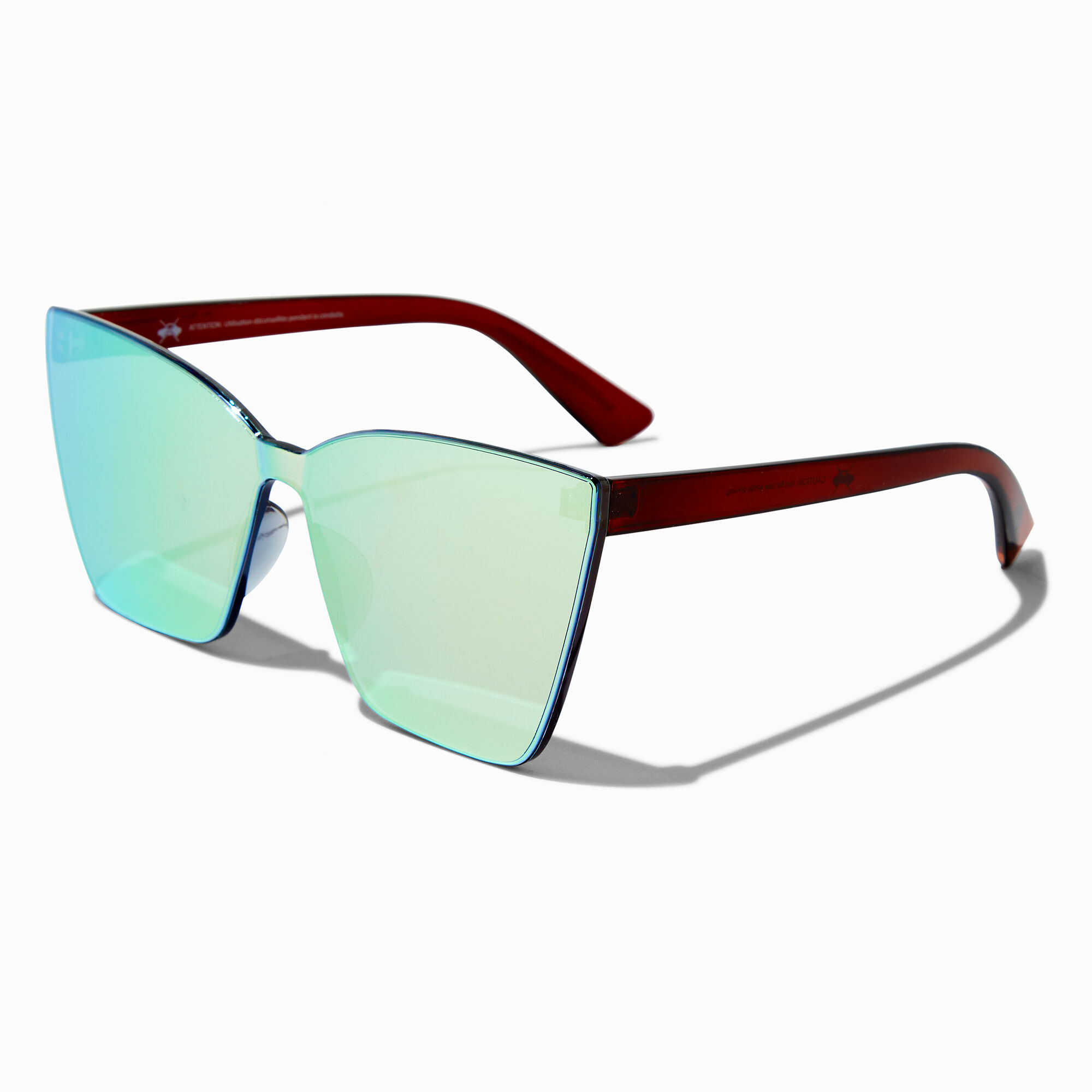 Claire's Lunettes de soleil œil de chat oversize verres bleu-vert