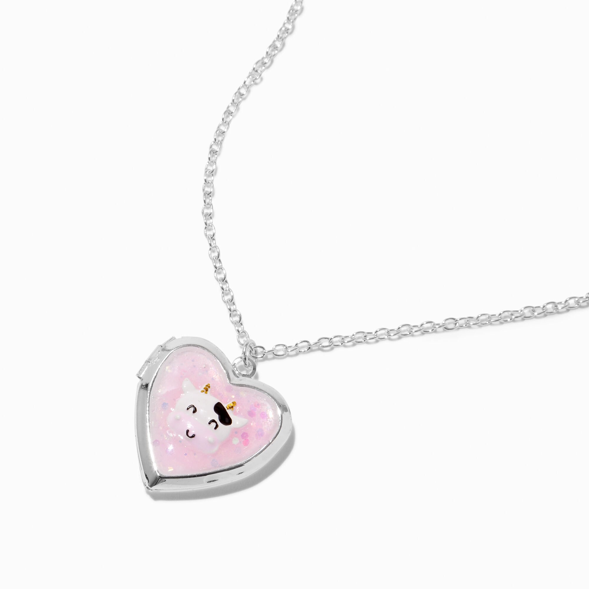 Collier à pendentif à médaillon cœur vache,