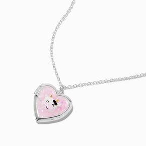 Cow Heart Locket Pendant Necklace,