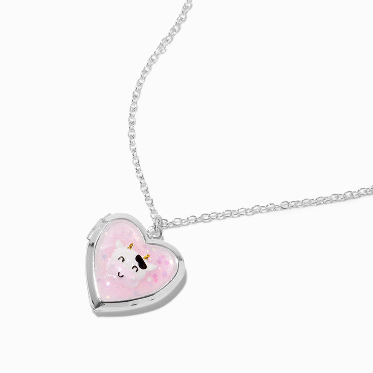 Cow Heart Locket Pendant Necklace,