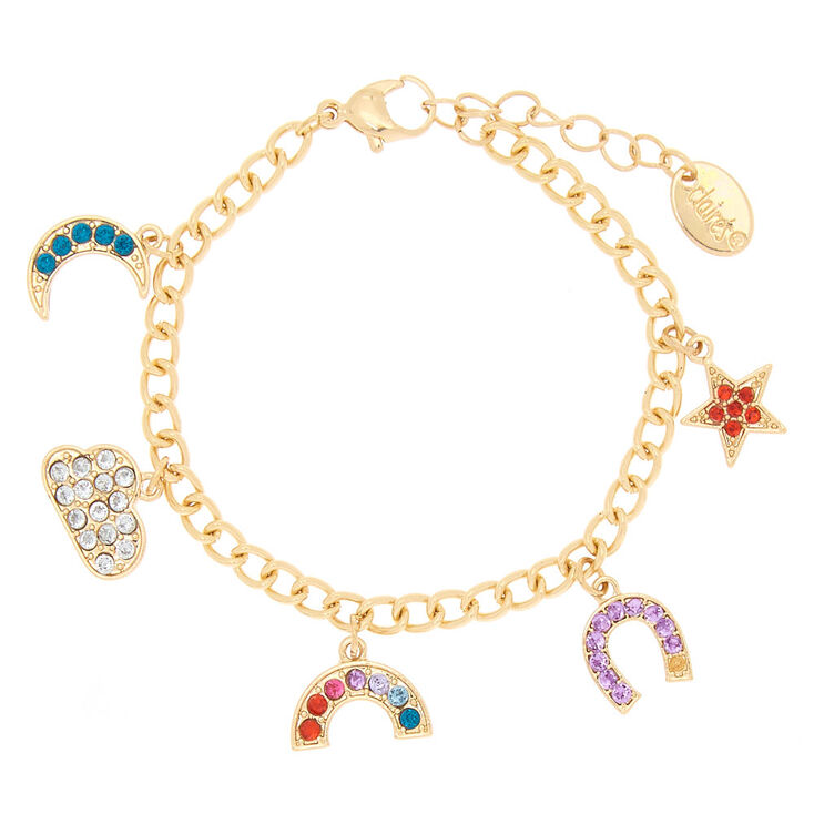 Gold Embellished Charm Bracelet,