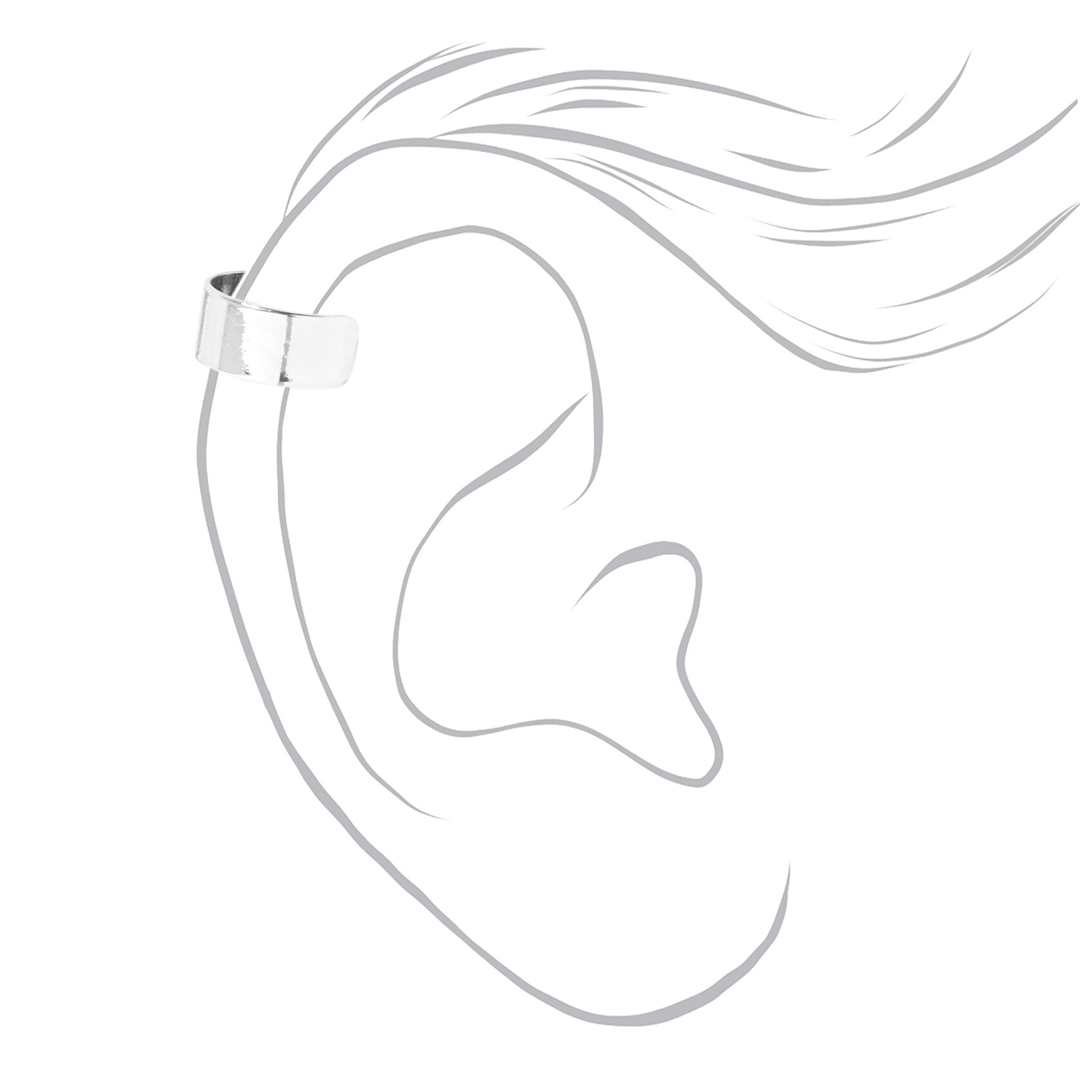 Silver Heart Ear Cuffs (6 Pack),