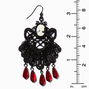 Skeleton Cameo Beaded Chandelier Drop Earrings,