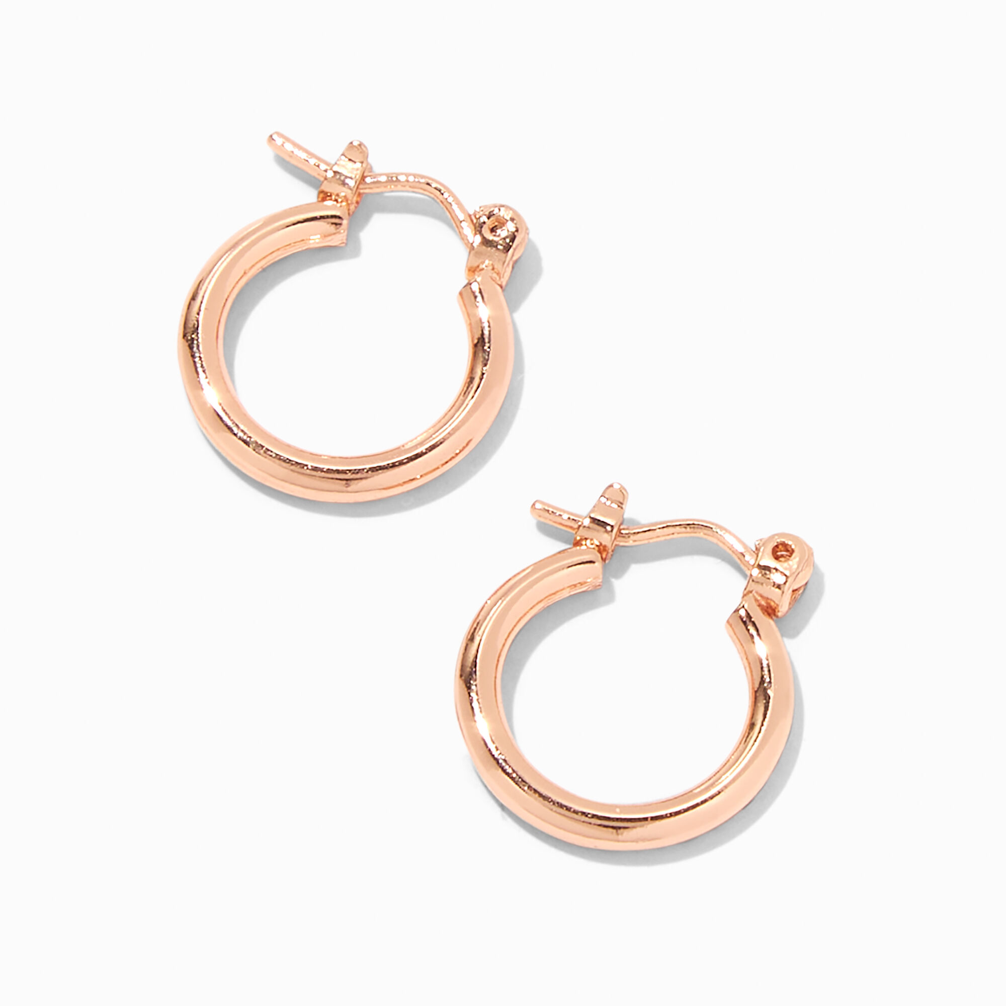 Rose gold plated hoop hot sale earrings
