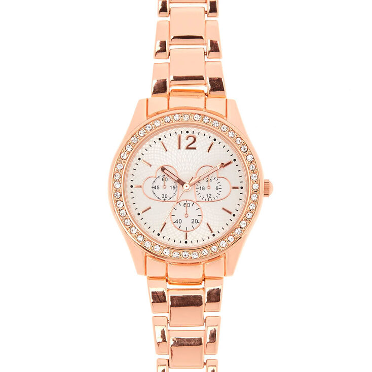 Montre masculine c&oelig;ur couleur dor&eacute; rose,
