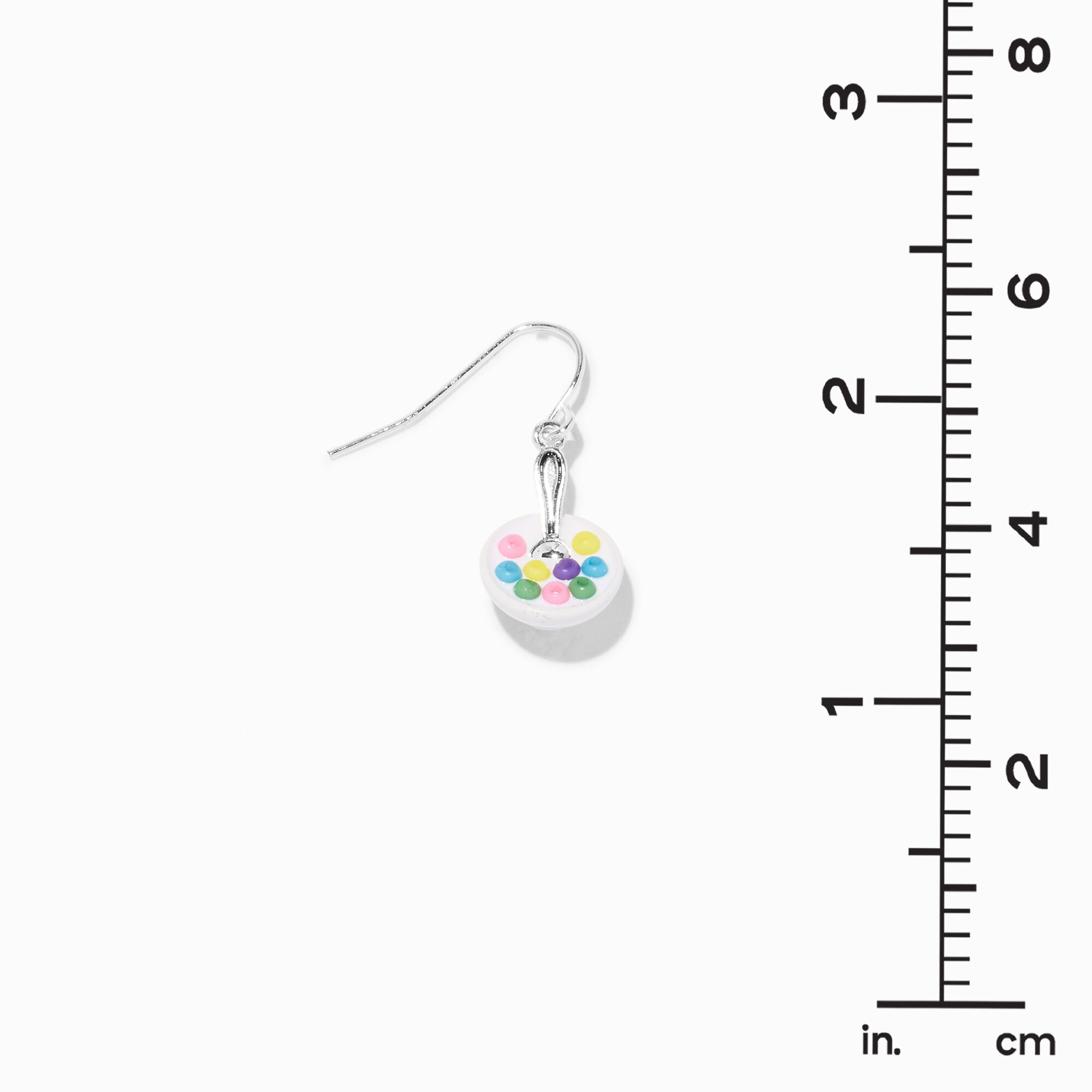 Rainbow Cereal Bowl 0.5" Drop Earrings,