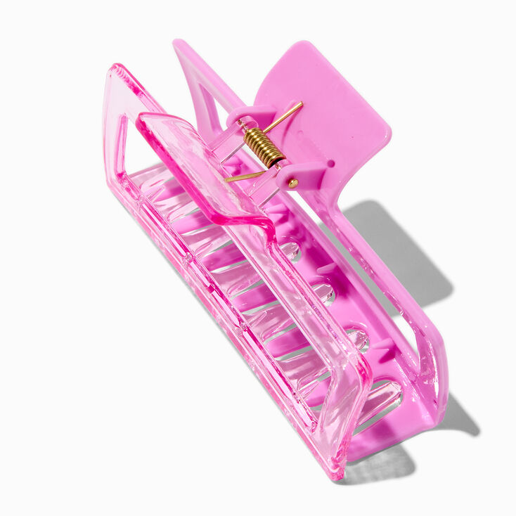 Large Two-Tone Pink Rectangular Hair Claw,