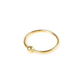 22G Gold-tone Sterling Silver Beaded Nose Ring,