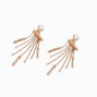 Pendantes &agrave; clip franges barre de strass couleur dor&eacute;e,