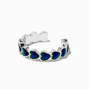 Silver-tone Heart Band Mood Ring,