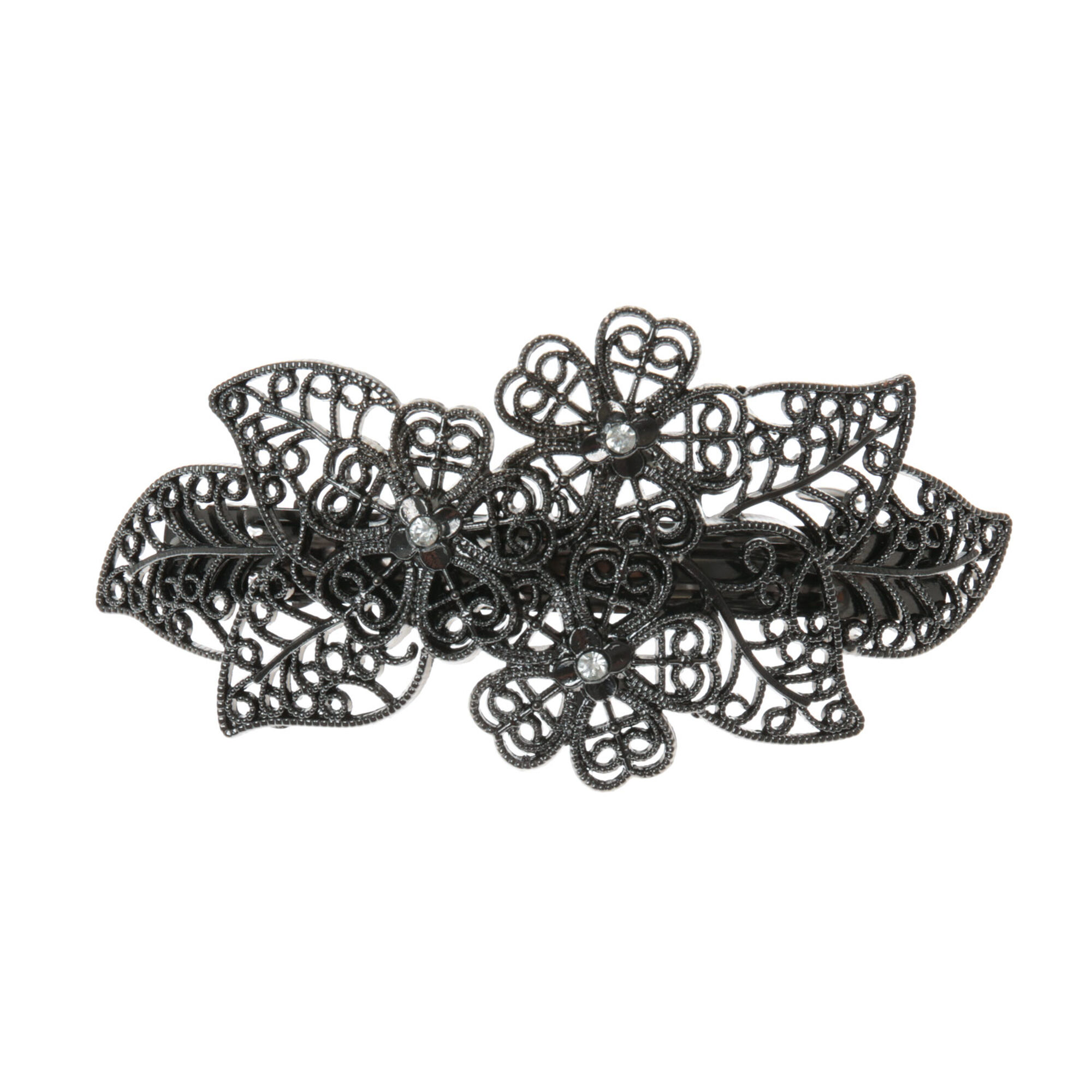 View Claires Hematite Flower Hair Barrette information