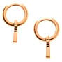 Gold 10MM Initial Huggie Hoop Earrings - T,