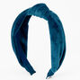 Knotted Ribbed Knit Headband - Turquoise,
