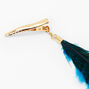 Blue Feather Hair Barrette,