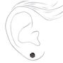Black Titanium Cubic Zirconia Round Stud Earrings - 6MM,