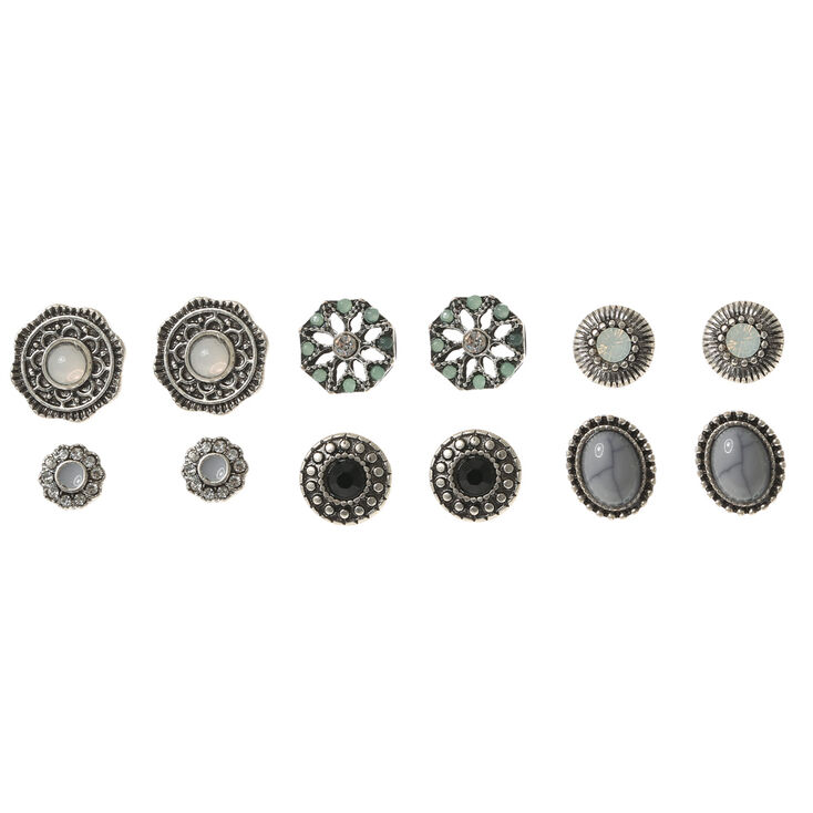 Claire's Lot de clous d'oreilles à bouton floral en strass