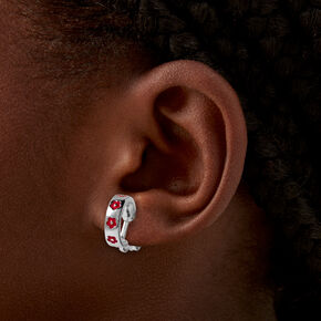 Pink Flowers &amp; Checks Clip-On Earring Set - 6 Pack,