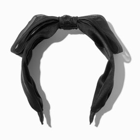 Black Chenille Bow Headband,