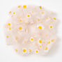 Giant Sheer Mesh Daisy Hair Scrunchie - White,