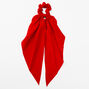 Small Pleated Scarf Hair Scrunchie - Red,