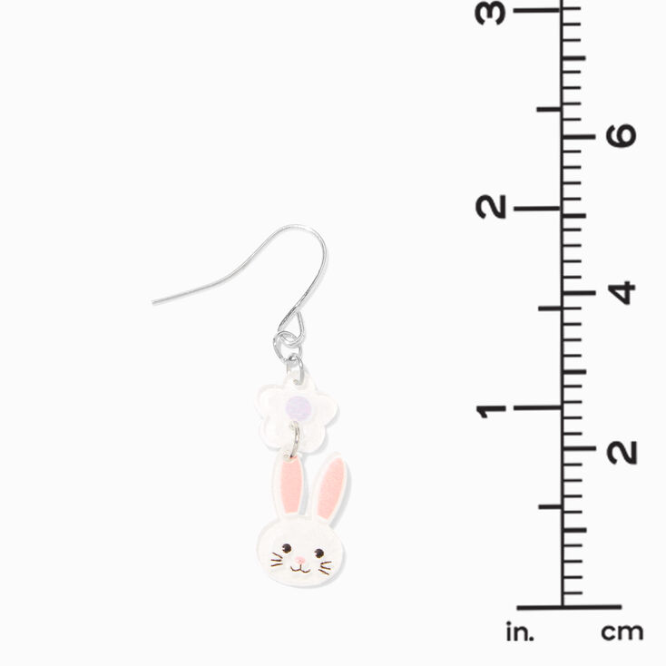 Easter Bunny &amp; Flower 1&quot; Drop Earrings,