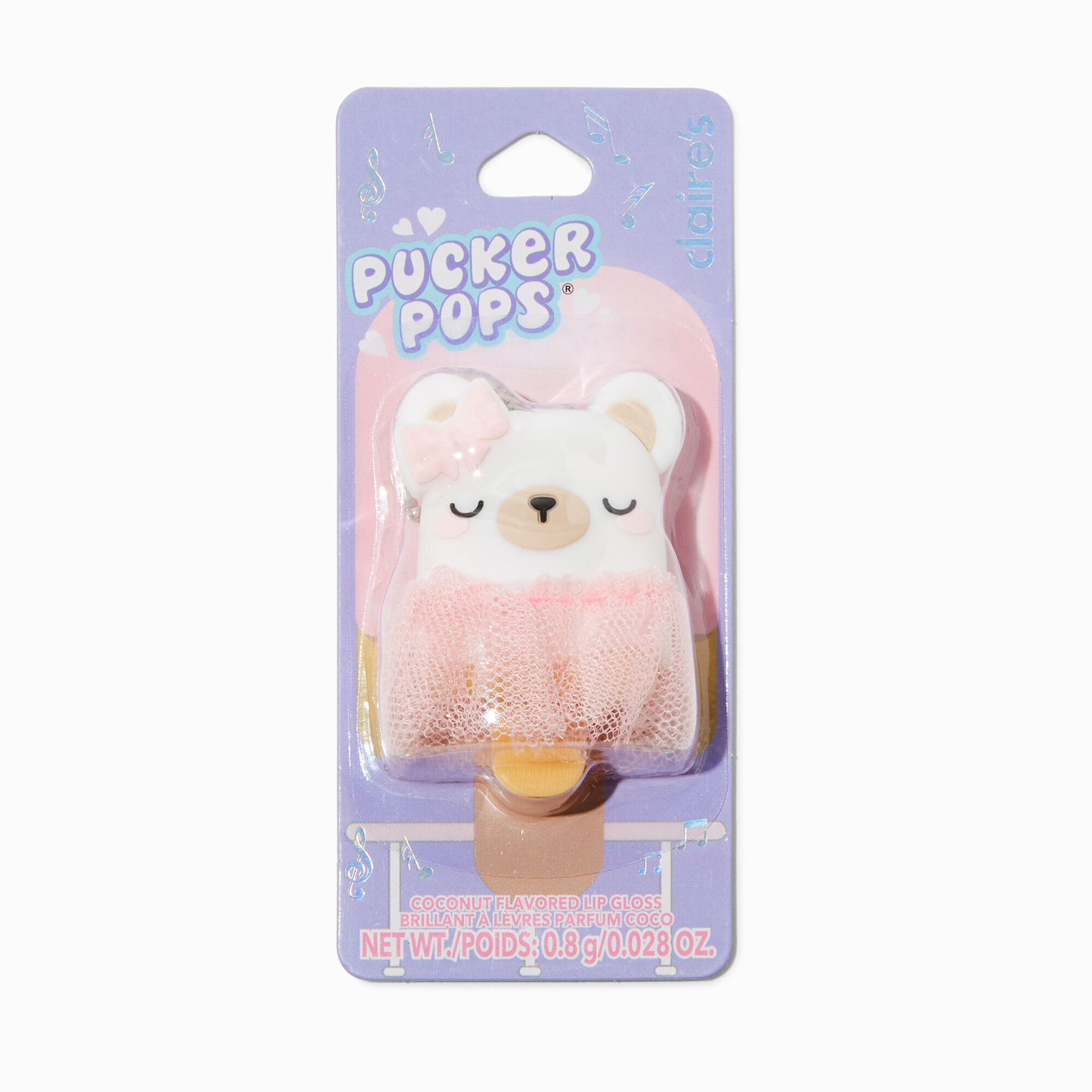 Pucker Pops® Tutu Bear Lip Gloss - Coconut,