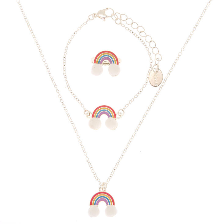 Claire&#39;s Club Rainbow Puff Jewellery Set - 3 Pack,