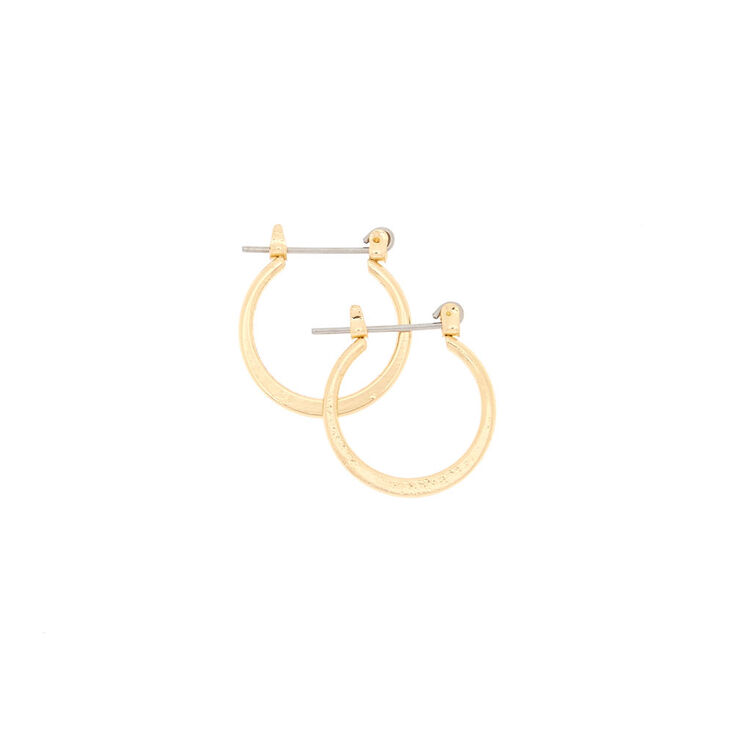 Gold 15MM Knife Edge Hoop Earrings,