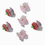 Strawberry Glitter Mini Hair Claws - 6 Pack,