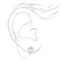 Silver Airplane Connector Chain Stud Earrings,