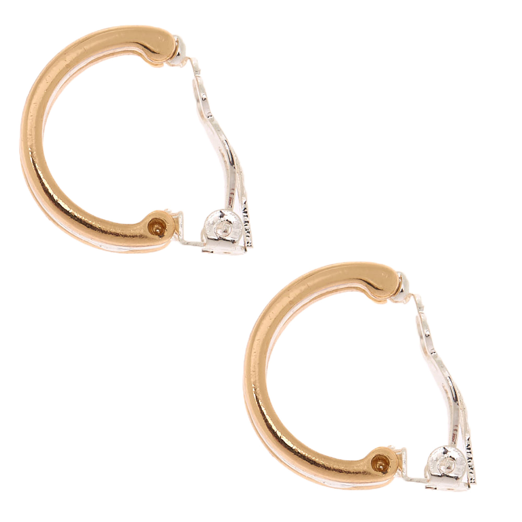 Mixed metal hoop earrings
