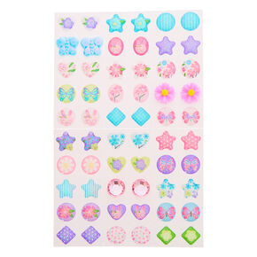 Claire&#39;s Club Bright Floral Stick On Earrings - 30 Pack,