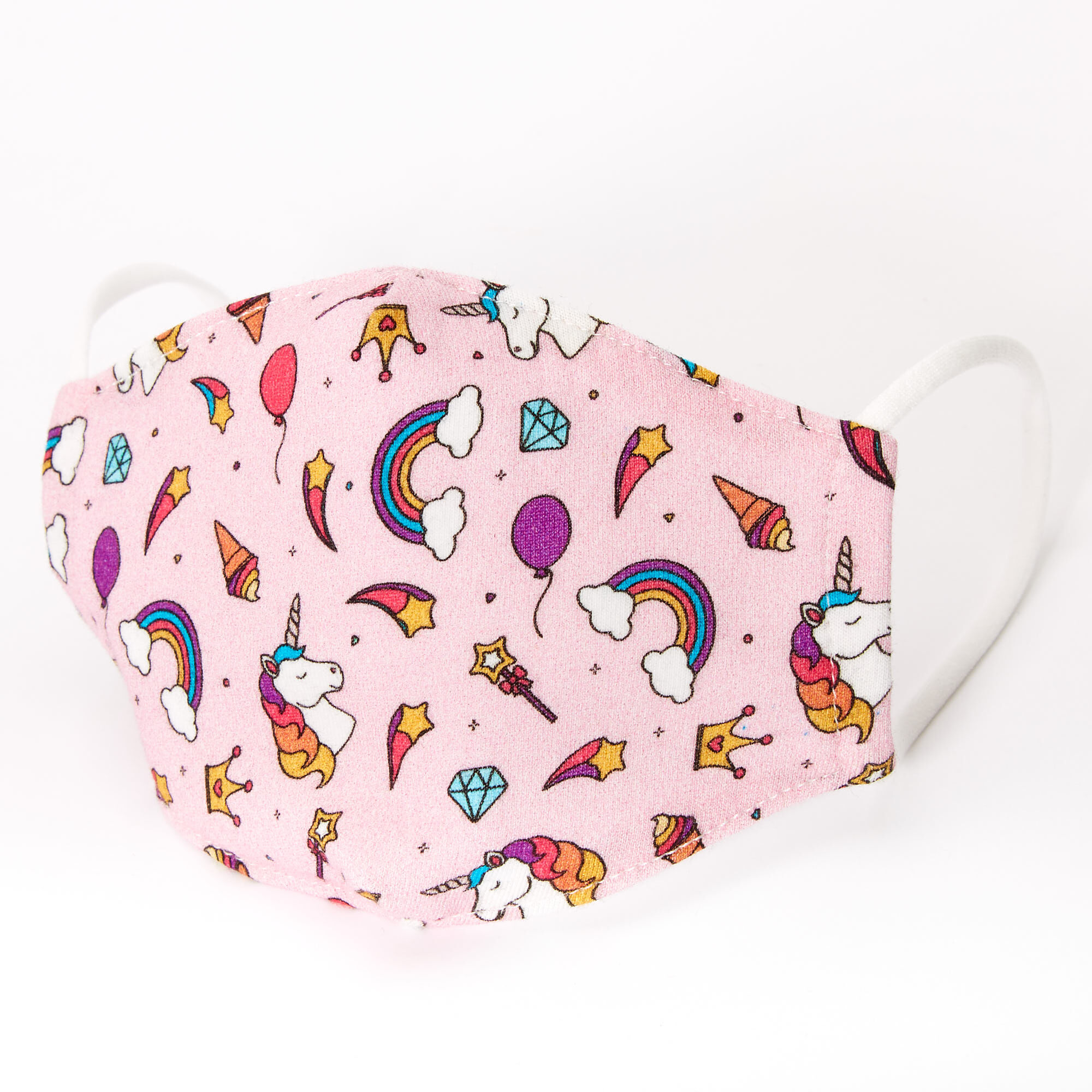 Cotton Pink Unicorn And Ice Cream Face Mask Child Small