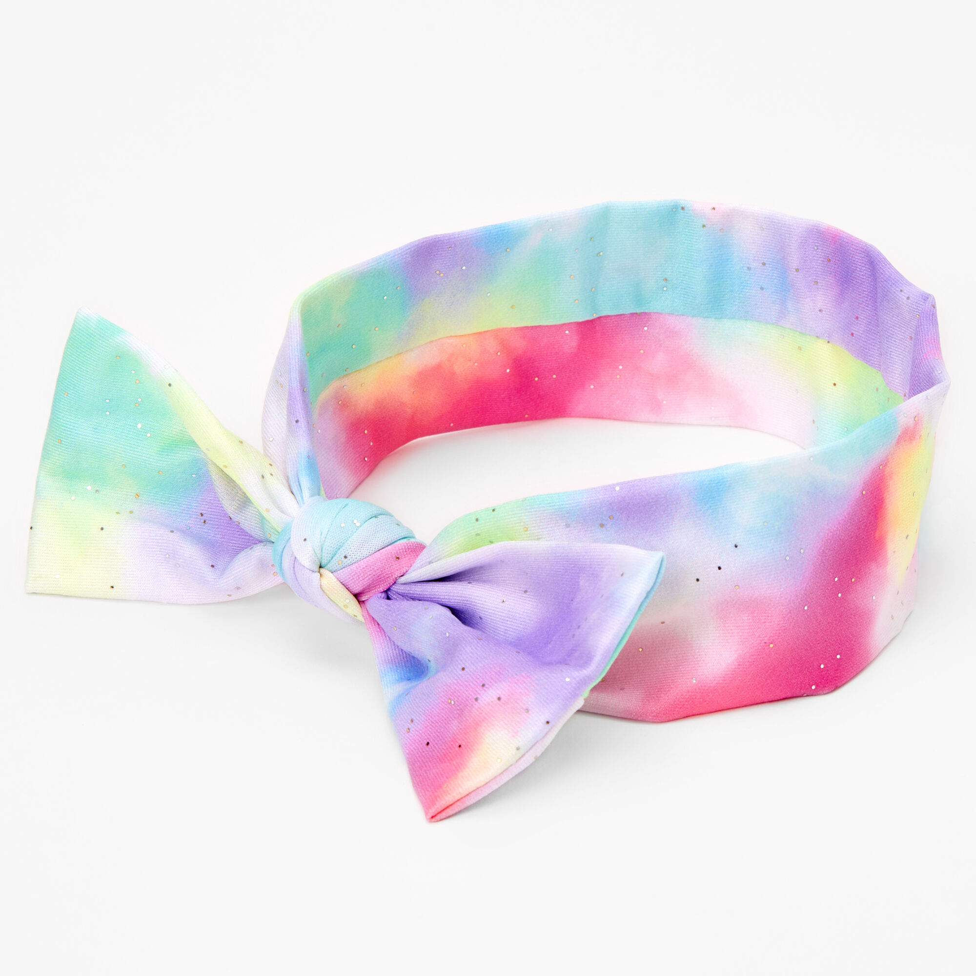 Claire's Club Glitter Tie-Dye Print Bandana Headwrap,