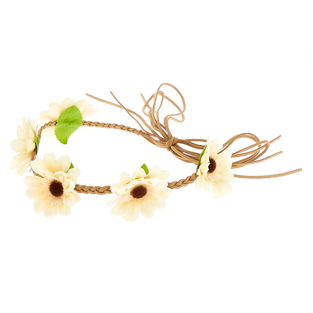 Daisy Braided Flower Crown Headwrap Yellow Claire s US