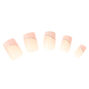 Glitter French Manicure Square Faux Nail Set - Pink, 24 Pack,