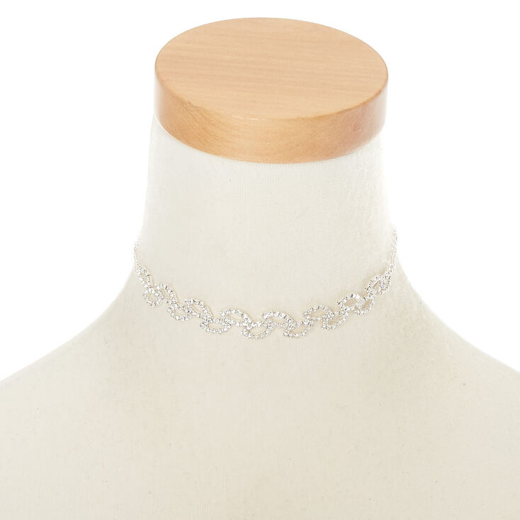 Silver Leaf Choker Necklace,