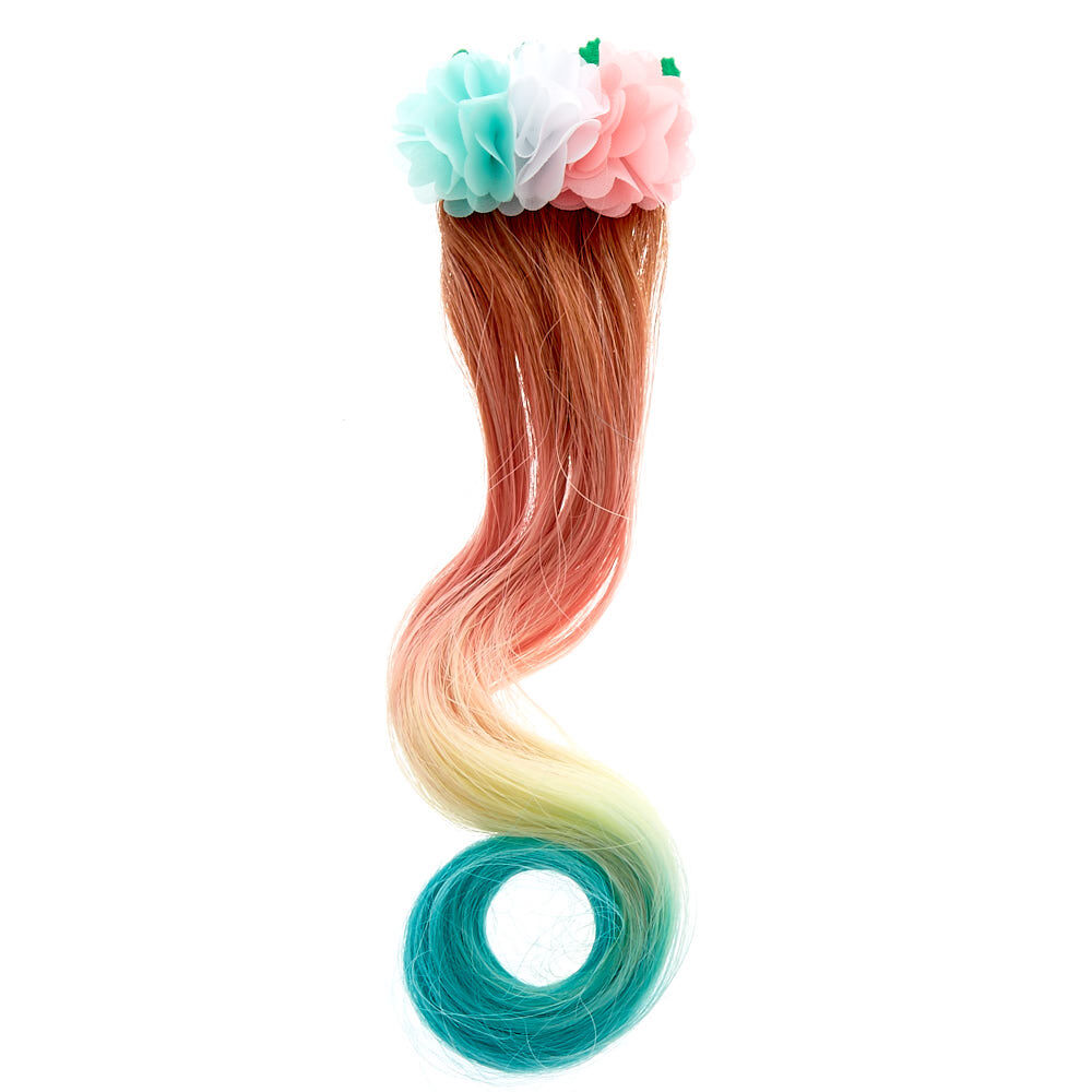 Kids Chiffon Flower Ombre Faux Hair Extension,