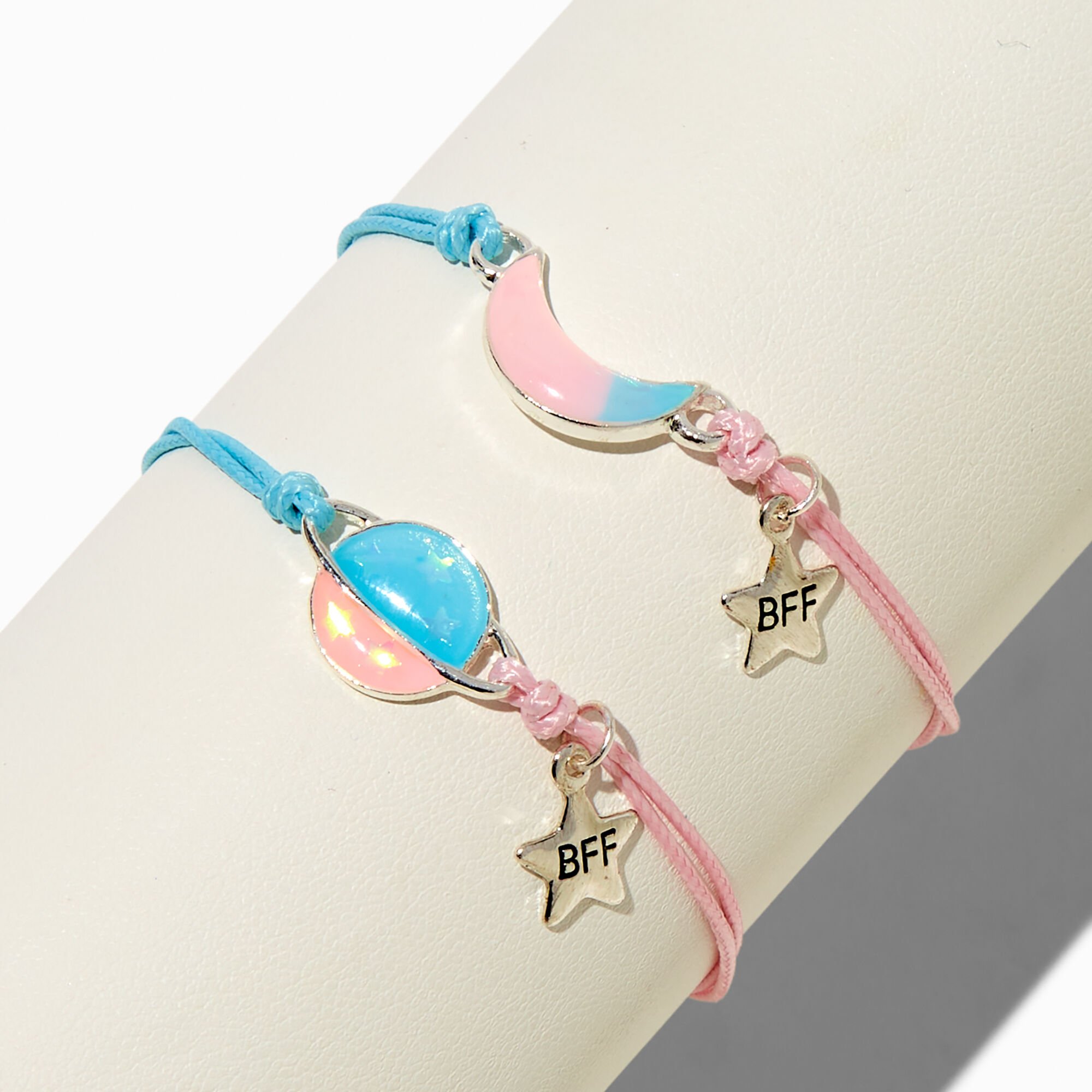 Best Friends Glow in the Dark Planet & Moon Adjustable Bracelets - 2 Pack,