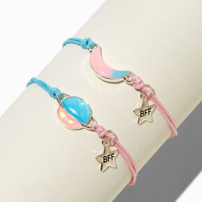 Best Friends Glow in the Dark Planet &amp; Moon Adjustable Bracelets - 2 Pack,