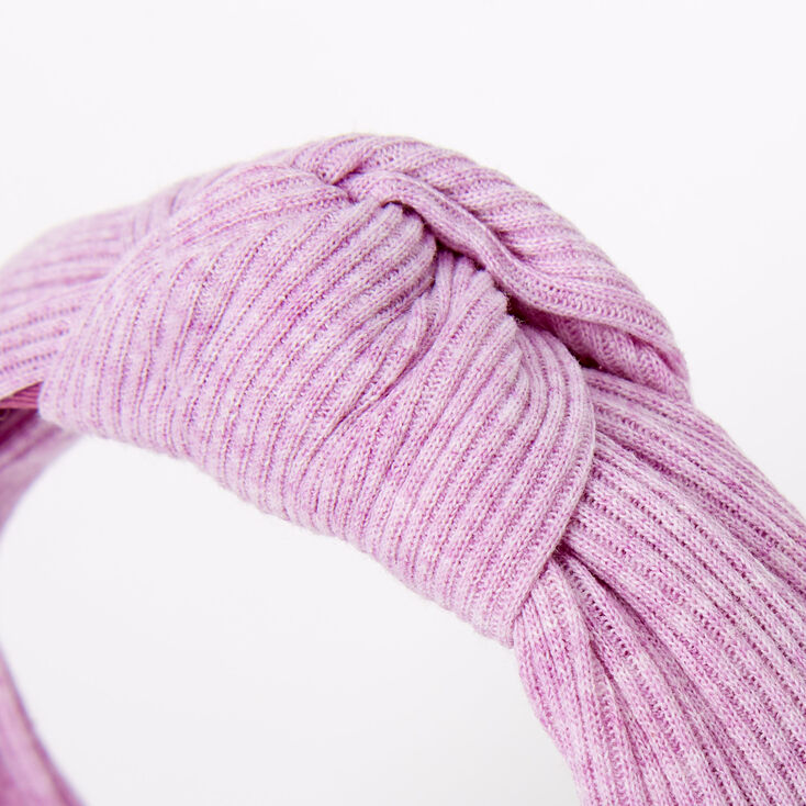 Ribbed Knotted Headband - Lilac,
